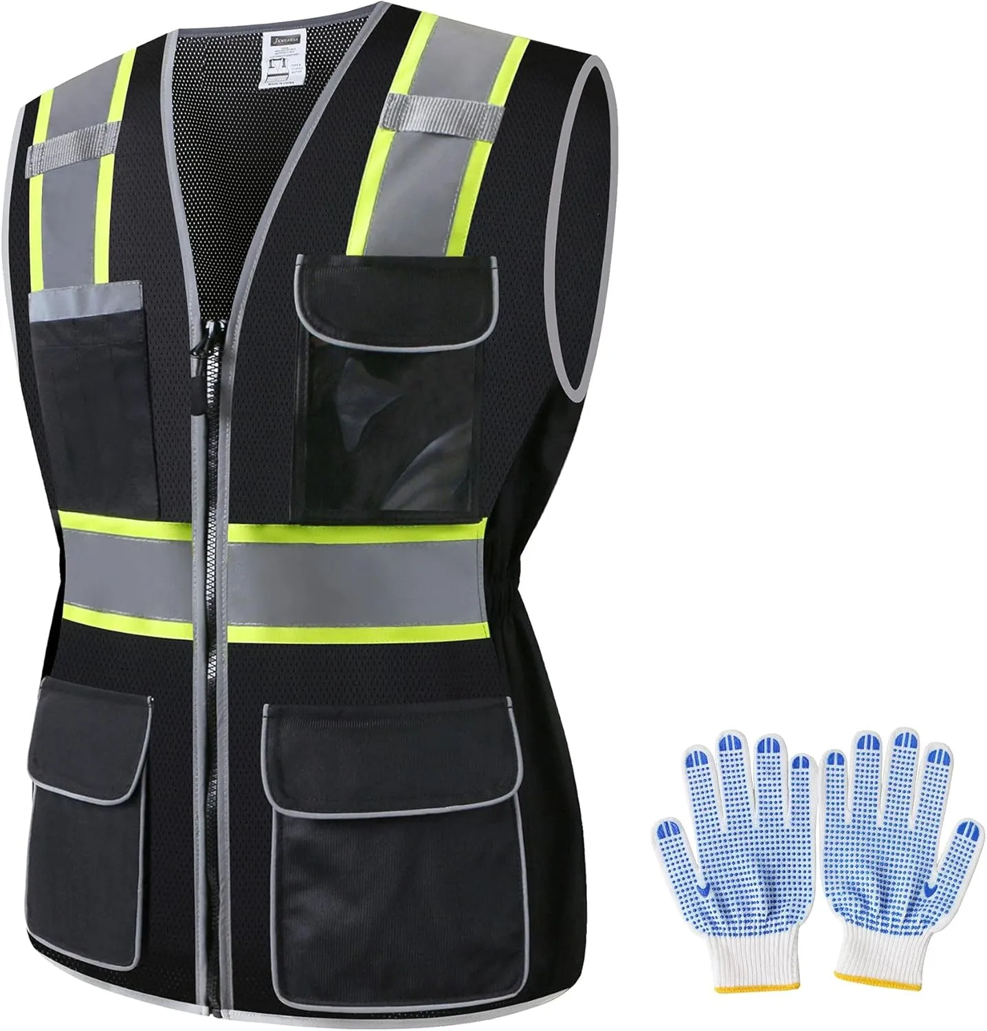 Women Safety Vest, Multi Pockets High Visibility Reflective Breathable Mesh Work Vest For Lady, Durable Zipper