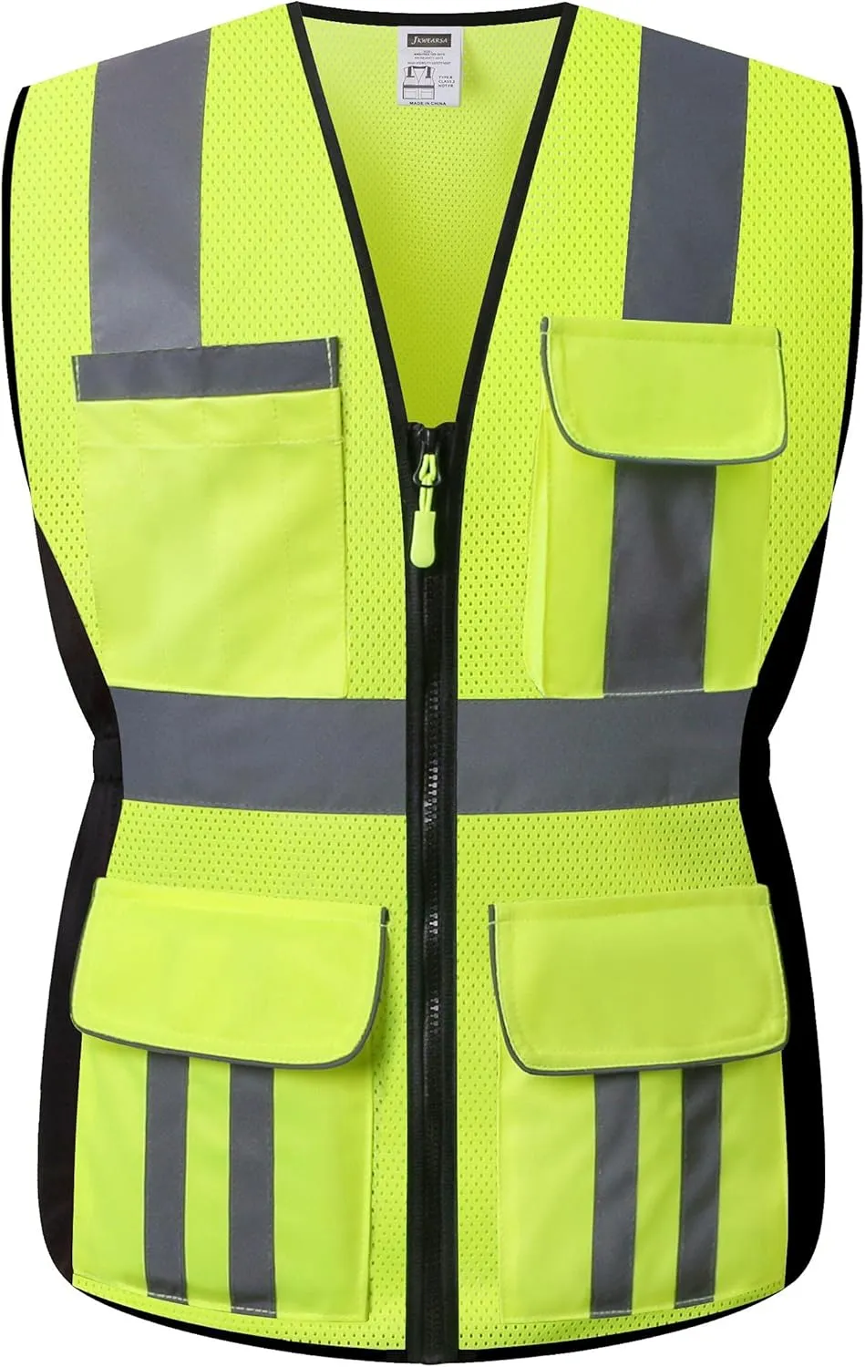 Women Safety Vest, Multi Pockets High Visibility Reflective Breathable Mesh Work Vest For Lady, Durable Zipper