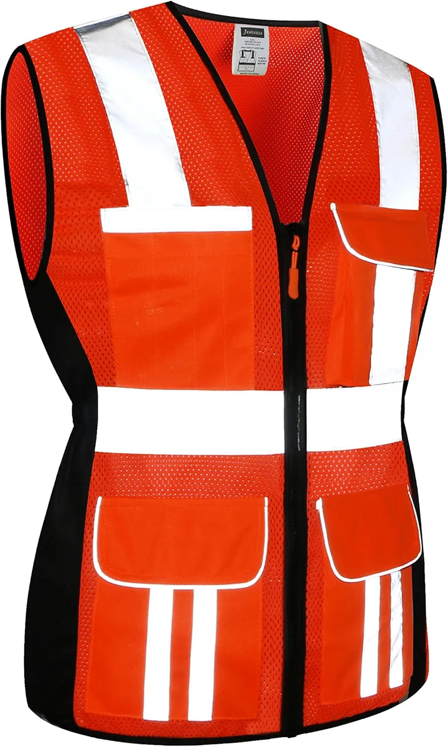 Women Safety Vest, Multi Pockets High Visibility Reflective Breathable Mesh Work Vest For Lady, Durable Zipper