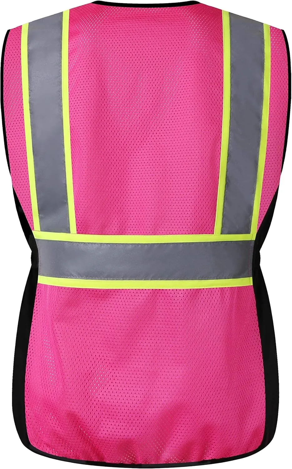 Women Safety Vest, Multi Pockets High Visibility Reflective Breathable Mesh Work Vest For Lady, Durable Zipper