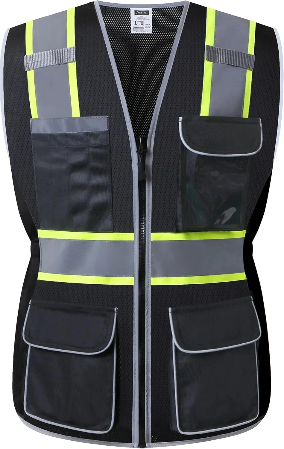 Women Safety Vest, Multi Pockets High Visibility Reflective Breathable Mesh Work Vest For Lady, Durable Zipper
