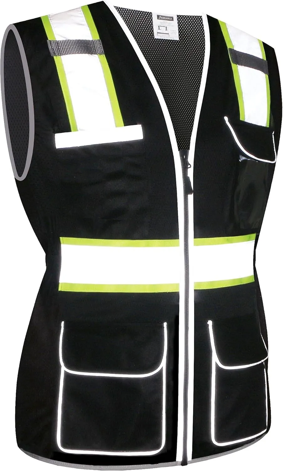 Women Safety Vest, Multi Pockets High Visibility Reflective Breathable Mesh Work Vest For Lady, Durable Zipper