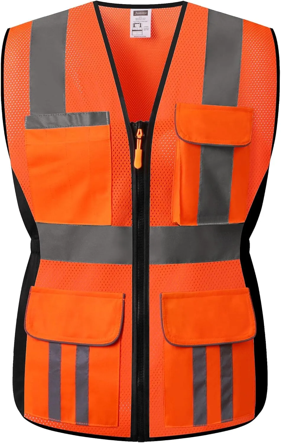Women Safety Vest, Multi Pockets High Visibility Reflective Breathable Mesh Work Vest For Lady, Durable Zipper
