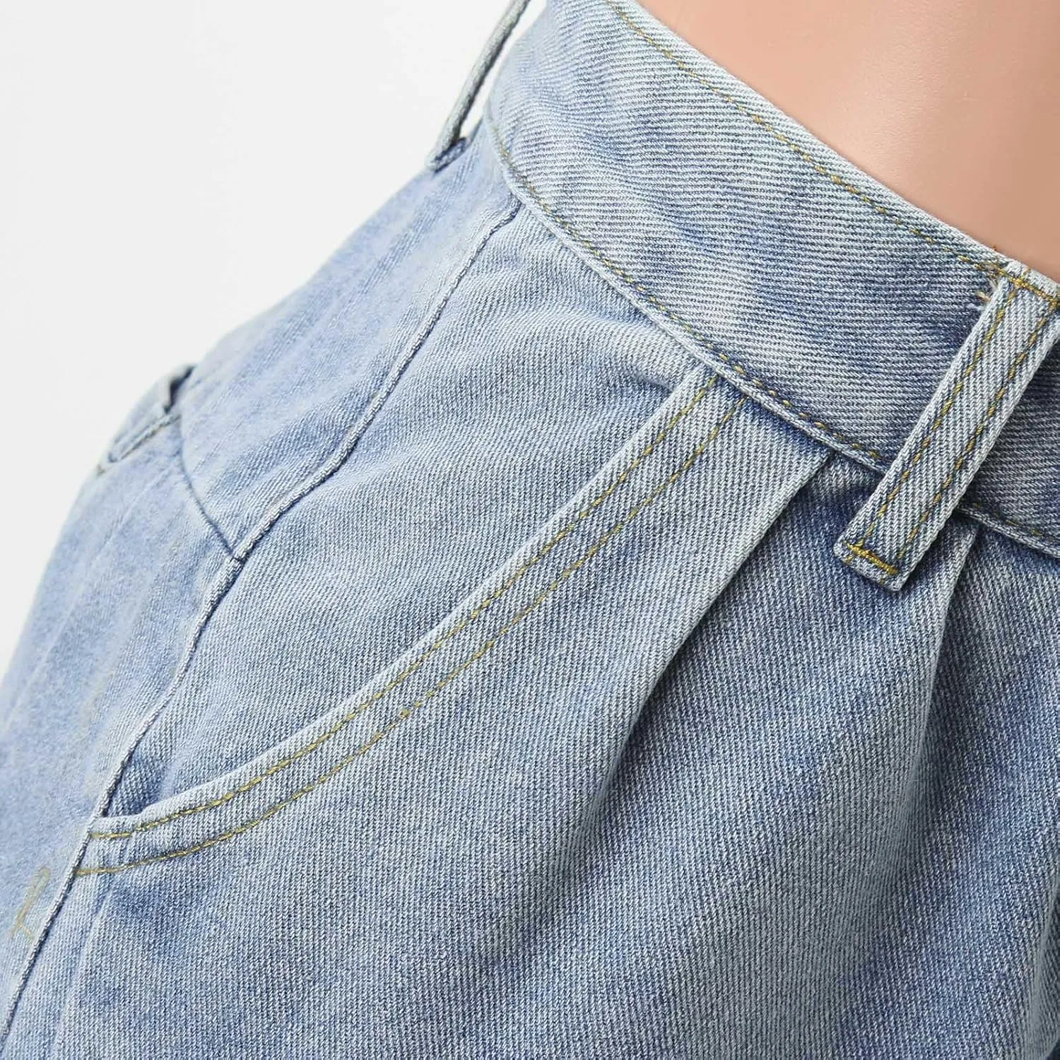 Women's Barrel Jeans Casual High Waisted Stretchy Wide Leg Pants Baggy Denim Pants