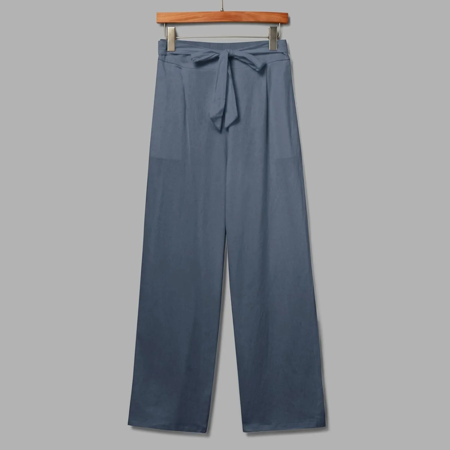 Women's Cotton Linen Summer Casual Loose Palazzo Lounge Pants Elastic Waist Lounge Pants Loose Fit Palazzo