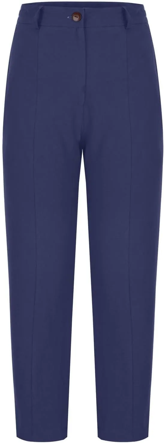 Women's Dress Capris Elegant Straight Leg Business Trousers High Waist Dressy Work Pants Summer Slacks