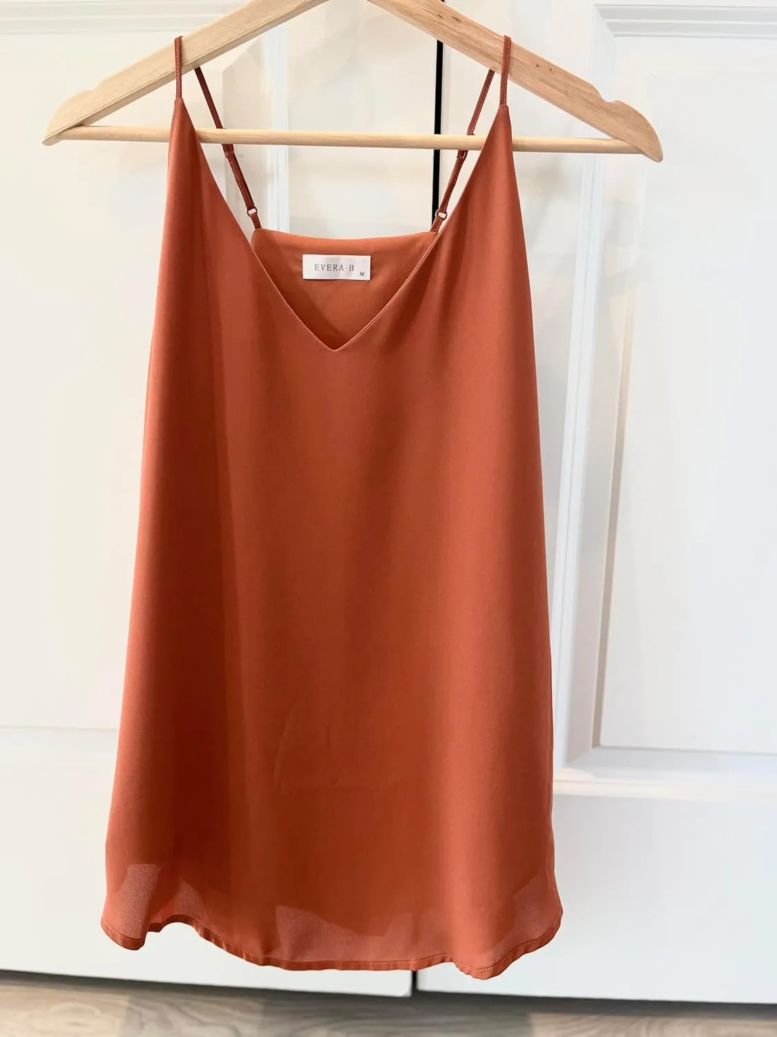 Womens V Neck Spaghetti Strap Tank Tops Dressy Casual Camisole Blouses Sleeveless Loose Cami Basic Tank Shirt