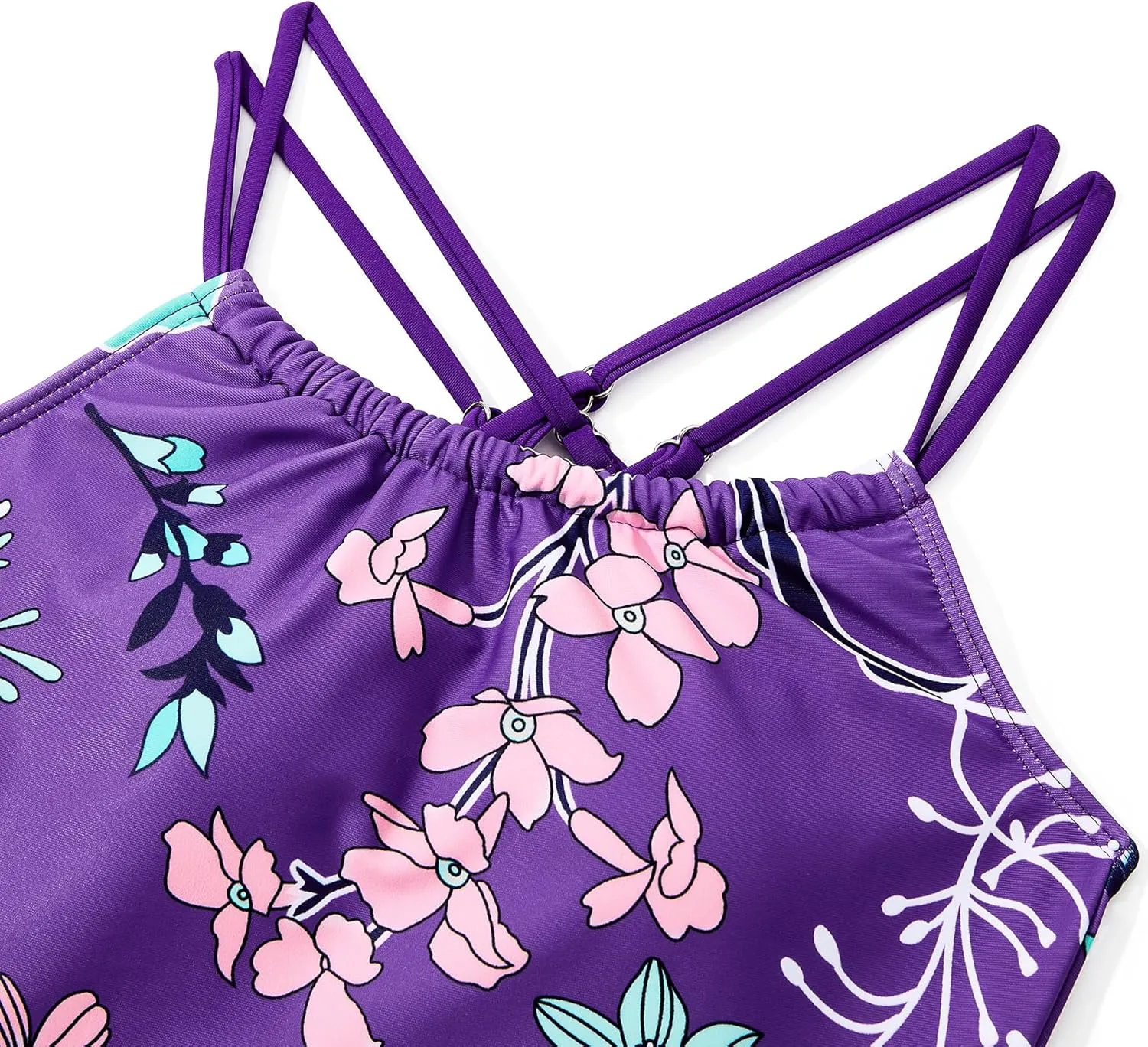 Zando Girls Swimsuit One Piece UPF 50 Cross Backless Swimsuit for Girls 8-14 Years Old