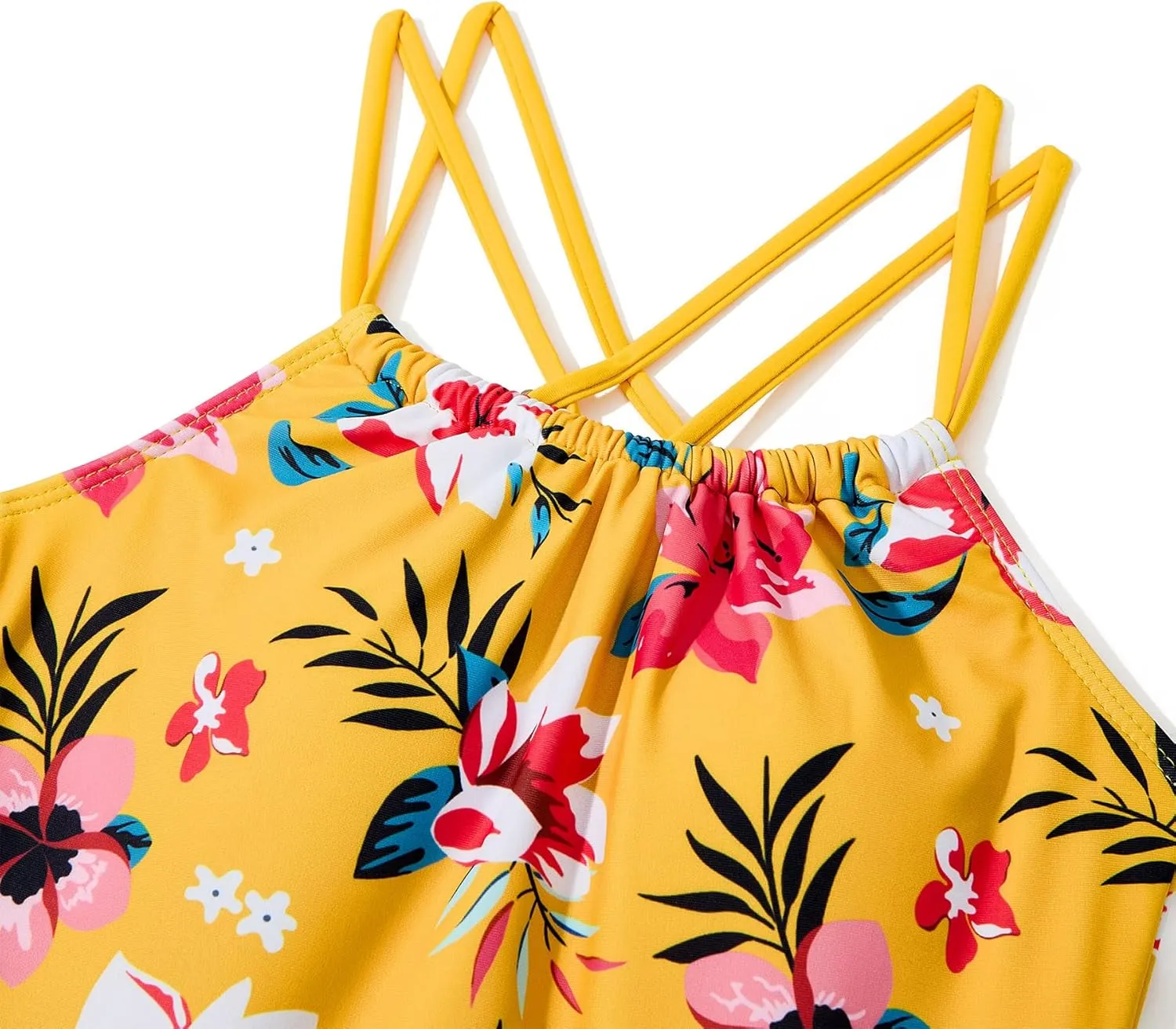 Zando Girls Swimsuit One Piece UPF 50 Cross Backless Swimsuit for Girls 8-14 Years Old