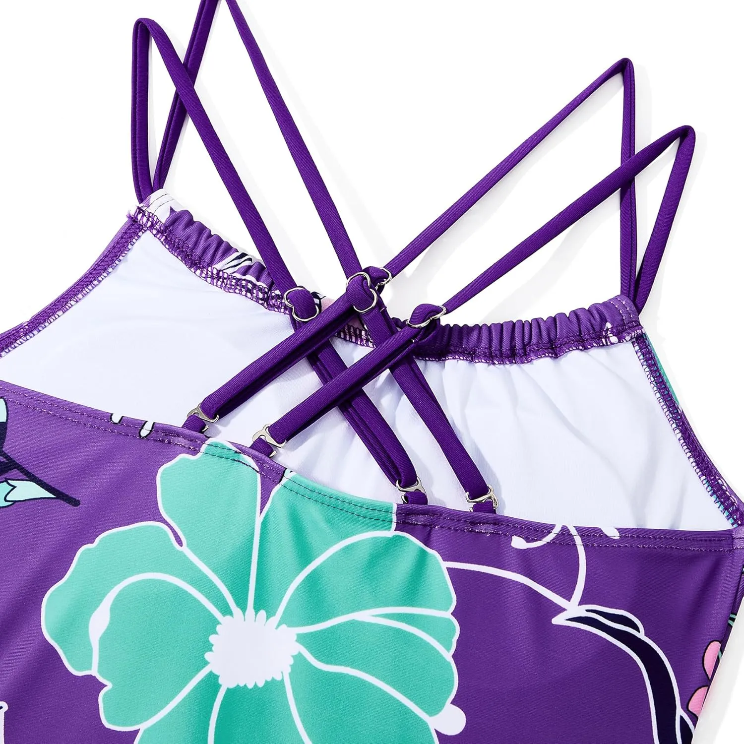 Zando Girls Swimsuit One Piece UPF 50 Cross Backless Swimsuit for Girls 8-14 Years Old