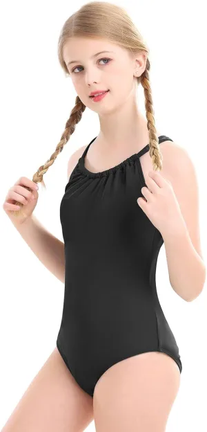 Zando Girls Swimsuit One Piece UPF 50 Cross Backless Swimsuit for Girls 8-14 Years Old