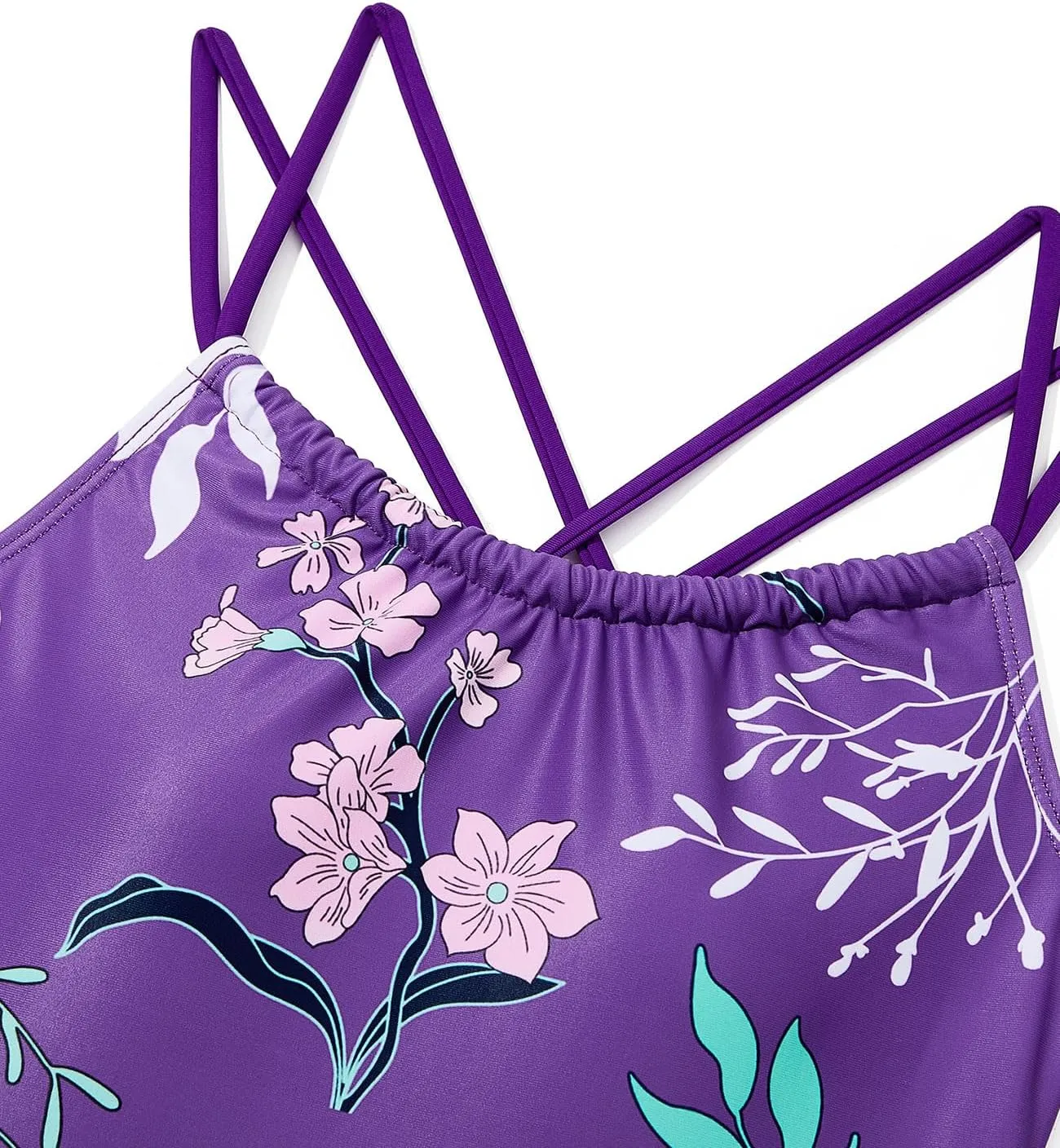 Zando Girls Swimsuit One Piece UPF 50 Cross Backless Swimsuit for Girls 8-14 Years Old